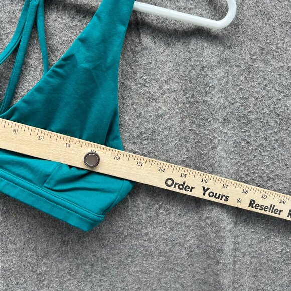 Lululemon Sports Bra Women 4 Teal Blue Free to Be Wild Strappy Back Yoga Active - Picture 5 of 10